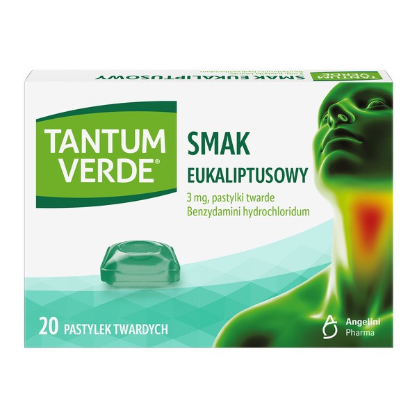 Tantum Verde smak eukaliptusowy, 3 mg, pastylki twarde, 20 szt.