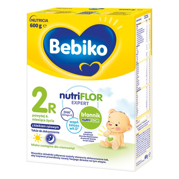 Bebiko 2R NUTRIflor Expert, mleko następne dla niemowląt z kleikiem ryżowym, 6 m+, proszek, 600 g