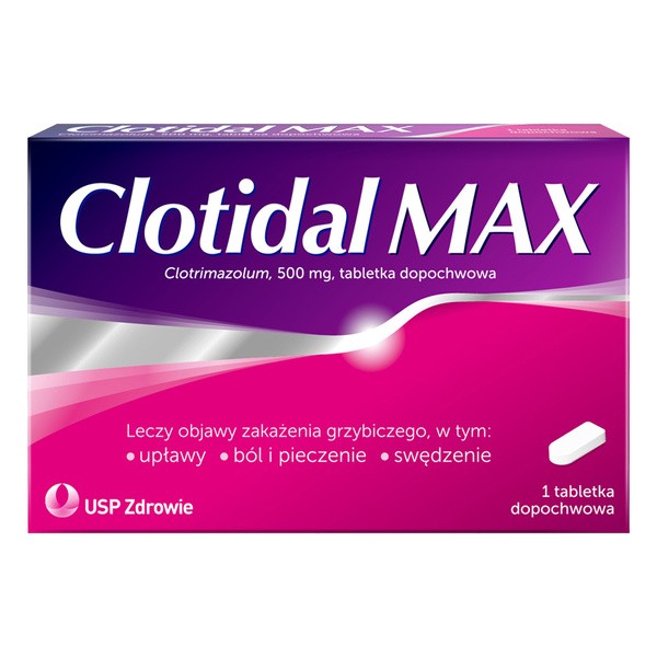 Clotidal MAX, 500 mg, tabletki dopochwowe, 1 szt.