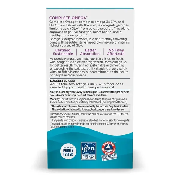 Nordic Naturals, Complete Omega 565 mg, smak cytrynowy, kapsułki, 120 szt.