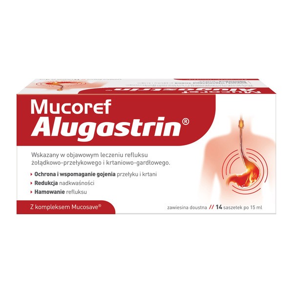 Mucoref Alugastrin, proszek, 14 saszetek