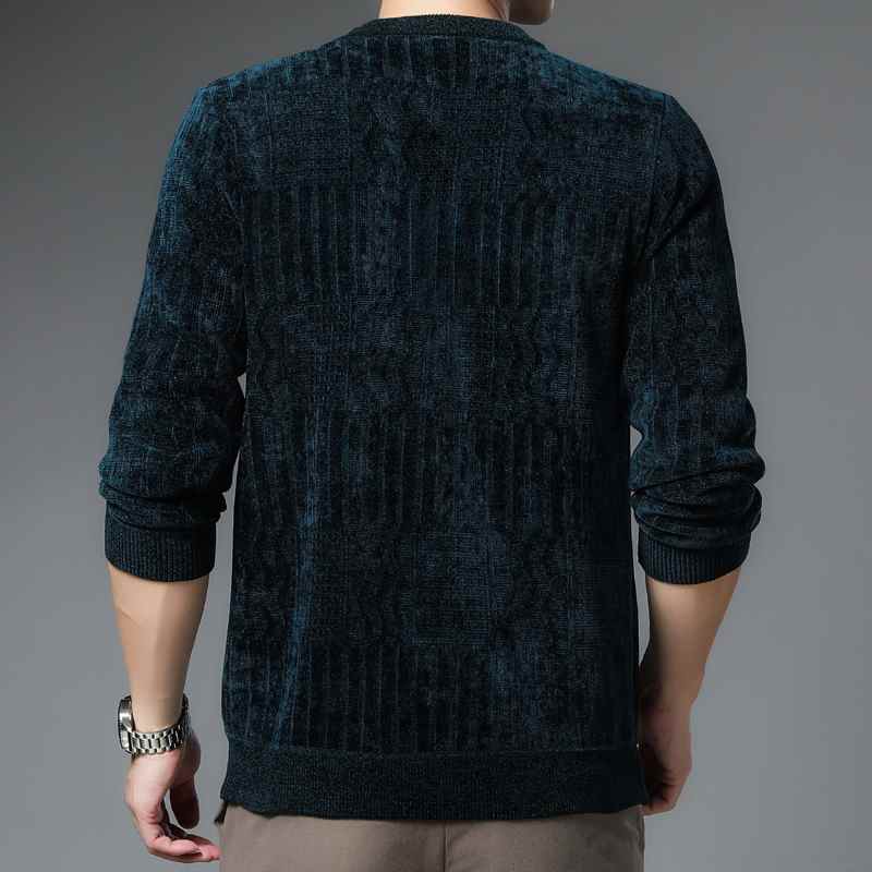 Nowy markowy zimowy sweter męski z polaru, gruby, ciepły, vintage, swetry, męski, dopasowany krój, prążkowany, dzianinowy, odzież męska Y388