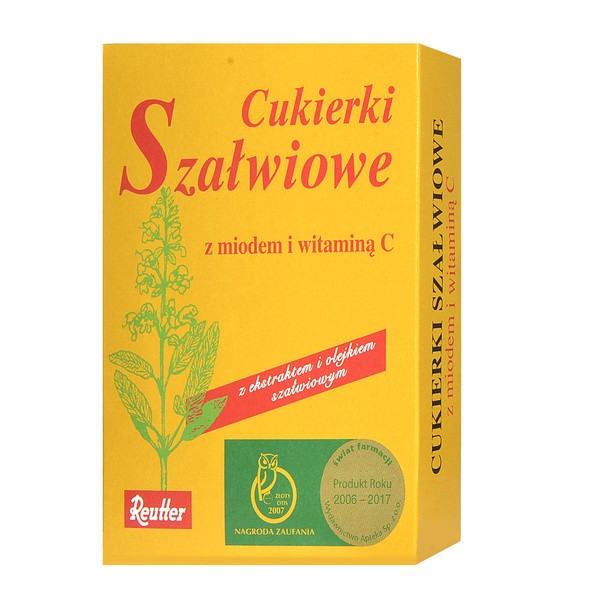 Reutter, Cukierki szałwiowe z miodem i witaminą C, 50 g