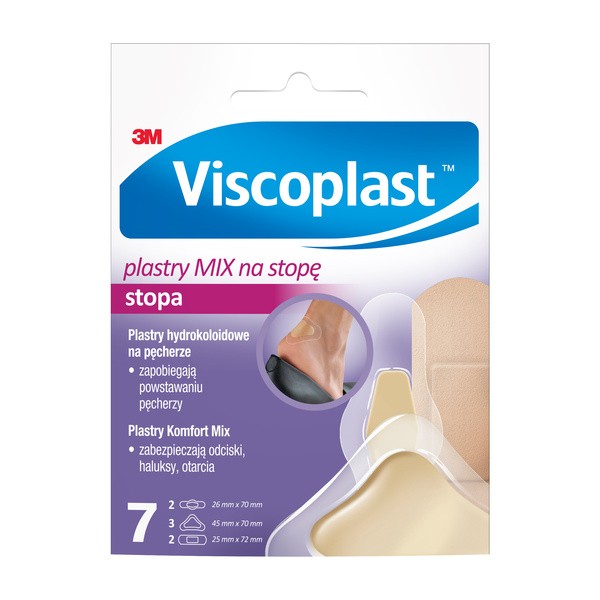 Viscoplast MIX na stopę, zestaw plastrów na odciski i haluksy, 7 szt.