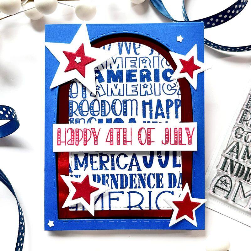 America Background Clear Stamps Set of 2