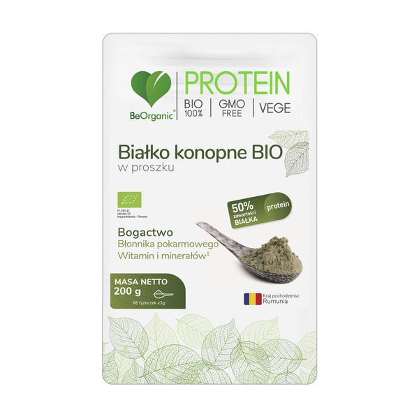 BeOrganic, białko konopne BIO w proszku, 200 g