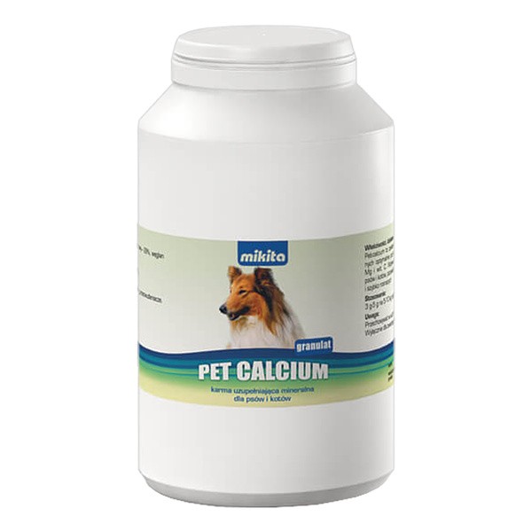Mikita Pet Calcium, karma uzupełniająca mineralna dla psów i kotów, granulat, 500 g