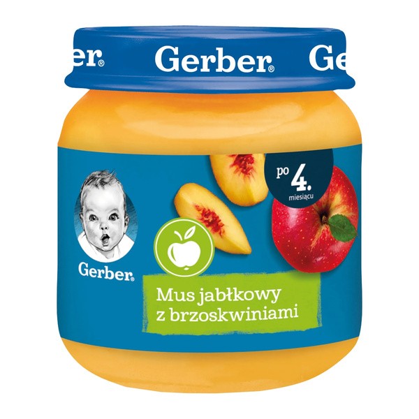 Gerber Deserek, mus jabłkowy z brzoskwiniami, 4 m+, 125 g