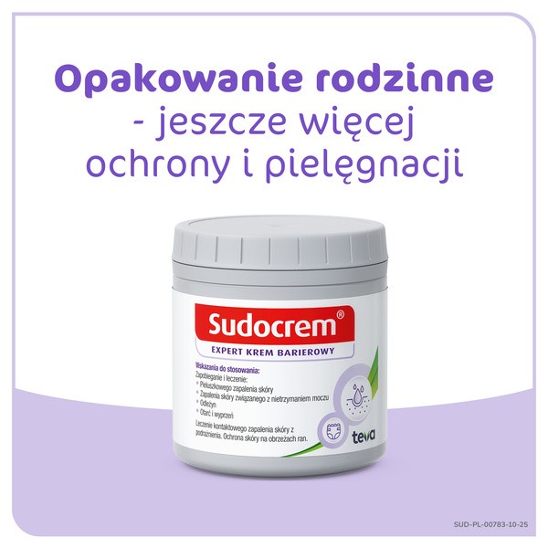 Sudocrem Expert, krem barierowy, pieluszkowe zapalenie skóry, otarcia, 250 g