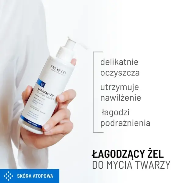 Sylveco Dermo Skóra atopowa, łagodzący żel do mycia twarzy, 200 ml