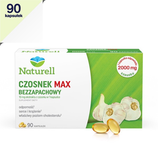 Naturell Czosnek Max Bezzapachowy, kapsułki, 90 szt.