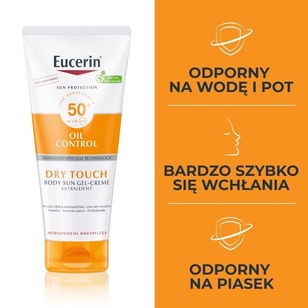 Eucerin Sun Oil Control SPF50+ Dry Touch, żel-krem ochronny, 200 ml