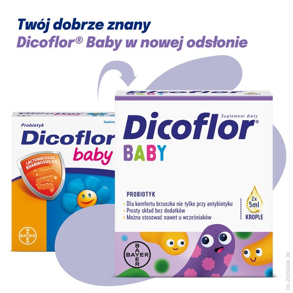 Dicoflor Baby, krople, 5 ml x 2 opakowania