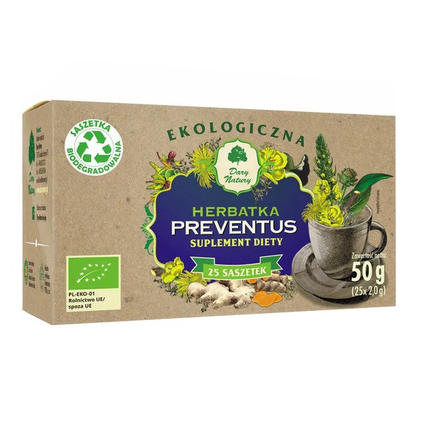 Dary Natury Preventus, herbatka ekologiczna, susz, 50 g