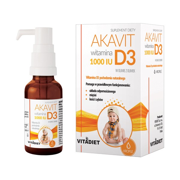 Akavit witamina D3 1000 IU, krople, 29,4 ml