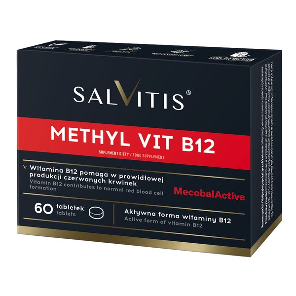 Salvitis Methyl Vit B12 (Metylo witamina B12), tabletki powlekane, 60 szt.