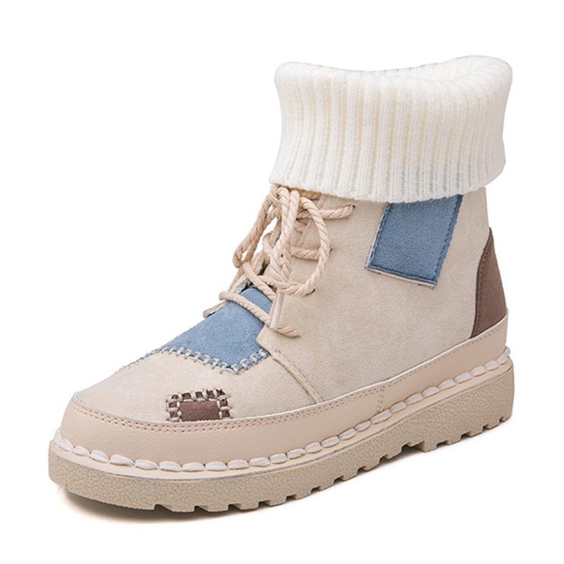 Nowe modne śniegowce damskie bawełniane zimowe buty damskie ciepłe futrzane buty damskie zimowe buty sznurowane damskie Bota Feminina