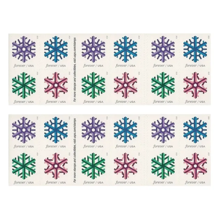 (2015) USPS Geometric Snowflakes Forever Postage Stamps