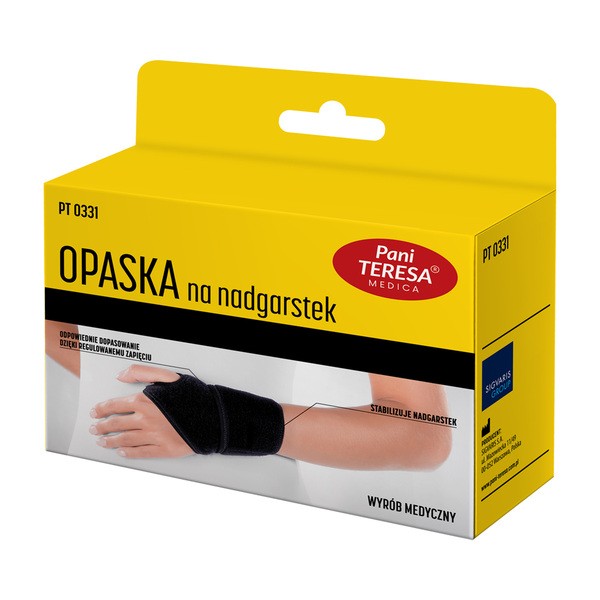 Pani Teresa, opaska na nadgarstek, czarna, 1 szt.