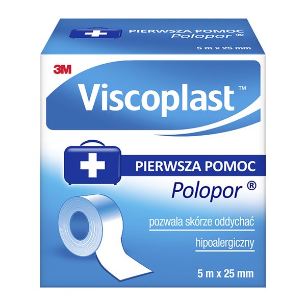Viscoplast Polopor, przylepiec włókninowy, 5 m x 25 mm, 1 rolka
