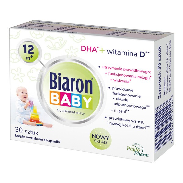 Biaron® Baby 12m+, krople wyciskane z kapsułki, 30 szt.