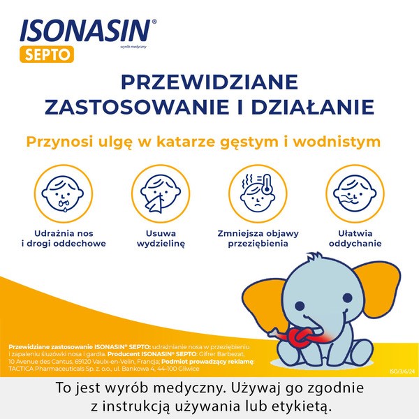 Isonasin Septo, roztwór do płukania nosa, 5 ml x 20 ampułek