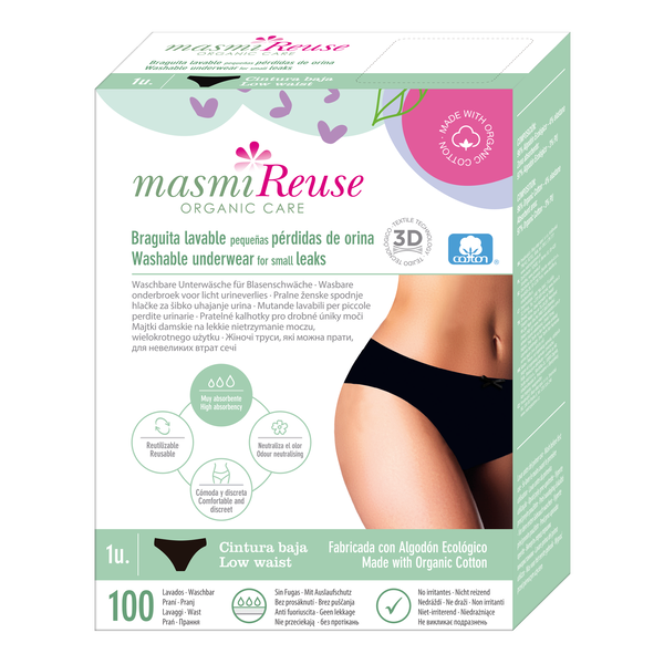 Masmi Reuse Organic Care, Bielizna damska na nietrzymanie moczu - niski stan, rozmiar XL, 1 szt.