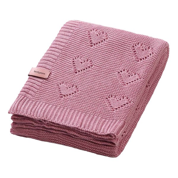 Babyono, Kocyk dzianinowy, bambusowy, różowy, 1 szt.