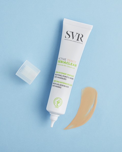 SVR Sebiaclear Active Teinte, ujednolicający krem aktywny redukujący zmiany trądzikowe, 40 ml