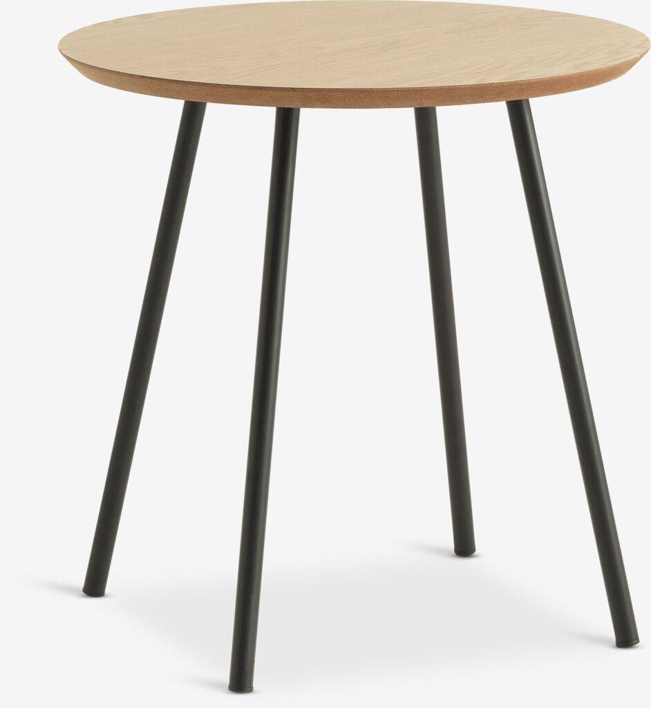 NYBO hjørnebord Ø40 egetræsfarve/sort