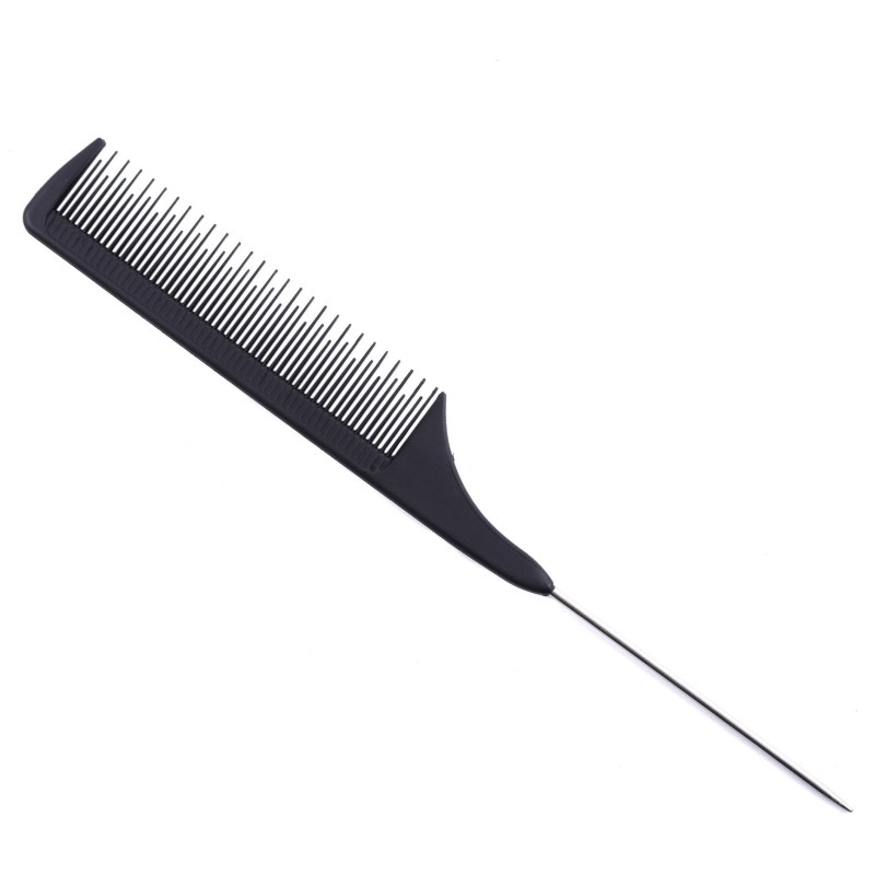 1 szt. Metalowe grzebienie z szpilką, fryzjerskie, grzebień z czarnym ogonem, szczur do stylizacji fryzjerskiej