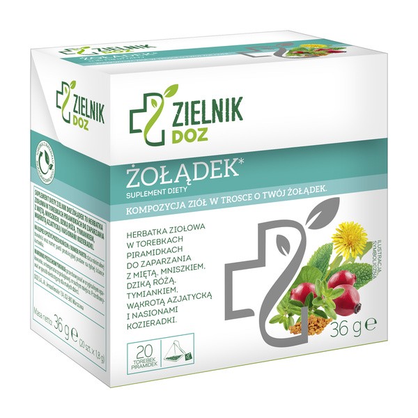 DOZ Zielnik Żołądek, herbatka ziołowa, saszetki, 1,8 g x 20 szt.