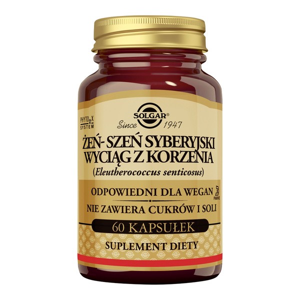 Solgar Żeń-szeń Syberyjski, kapsułki, 60 szt.