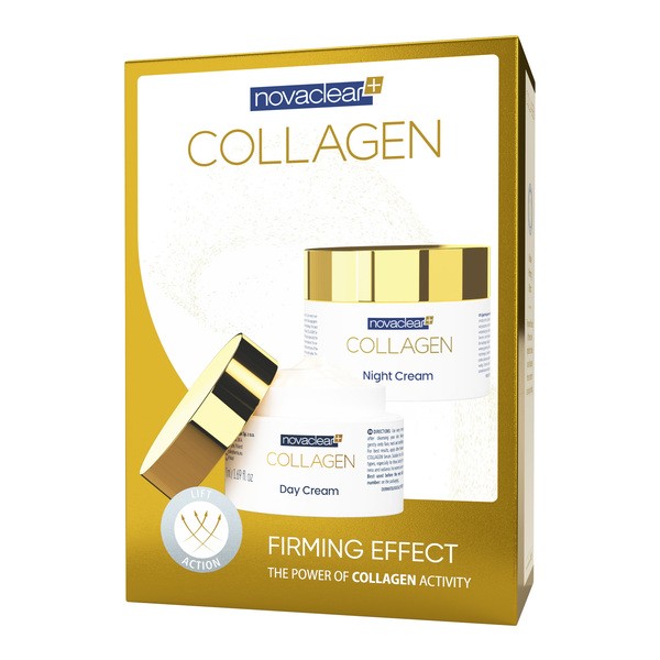 Zestaw Novaclear Collagen, krem ujędrniający na dzień, 50 ml + krem ujędrniająco-wygładzający na noc, 50 ml