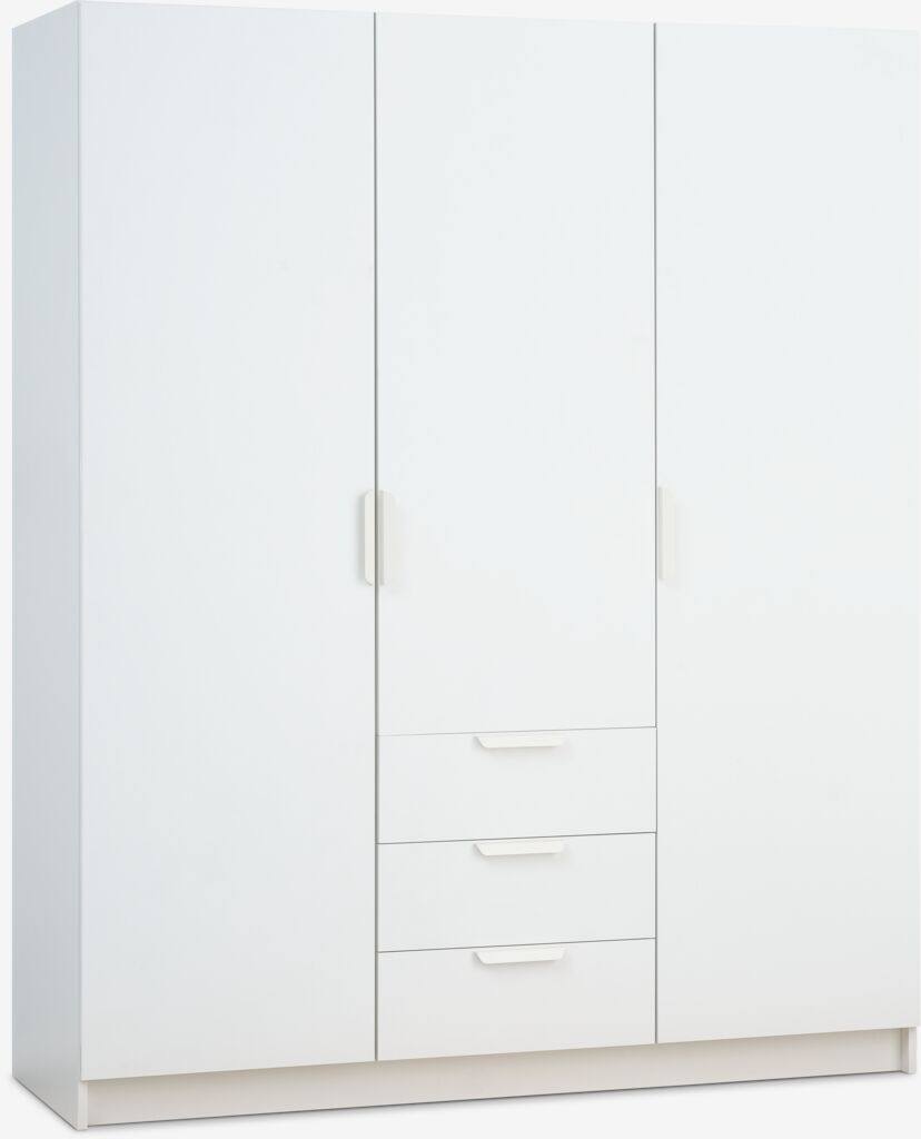 JENSLEV JENSLEV skab 144x176 3 døre 3 skuffer hvid