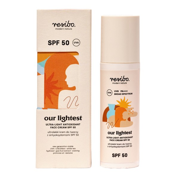 Resibo Our Lightest, ultralekki krem do twarzy z antyoksydantami SPF 50, 50 ml