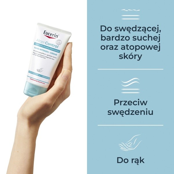 Eucerin AtopiControl, kojący krem do rąk, 75 ml