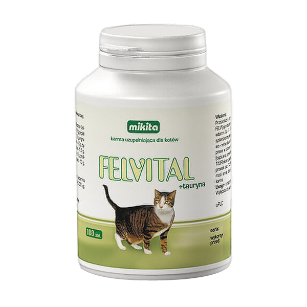 Mikita Felvital + tauryna, karma uzupełniająca dla kotów, tabletki, 100 szt.