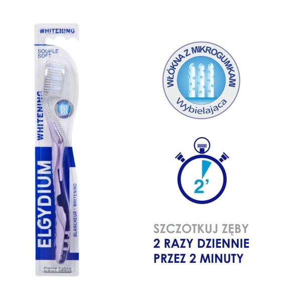 Elgydium Whitening, szczoteczka do zębów, średnia, 1 szt.