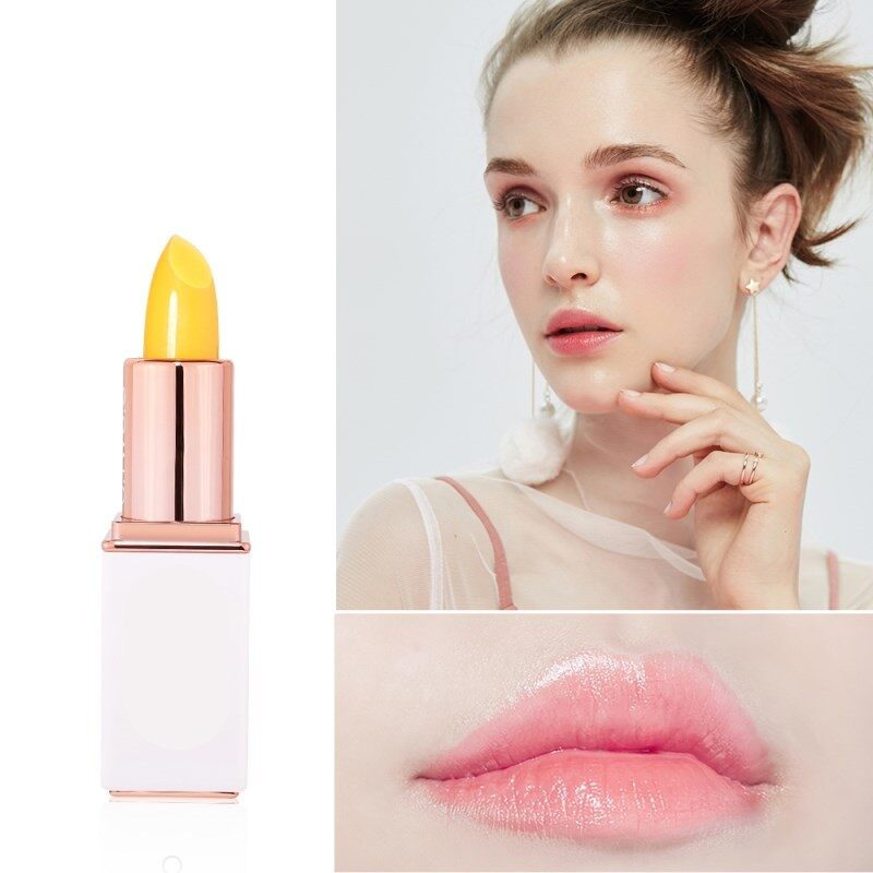 Bálsamo Labial com Batom de Longa Duração, Higiênico e Hidratante, Maquiagem Antienvelhecimento, Cuidado com os Lábios Rosados