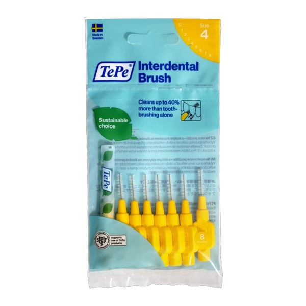 TePe Original, szczoteczki międzyzębowe, żółte (0,7mm), 8 szt.