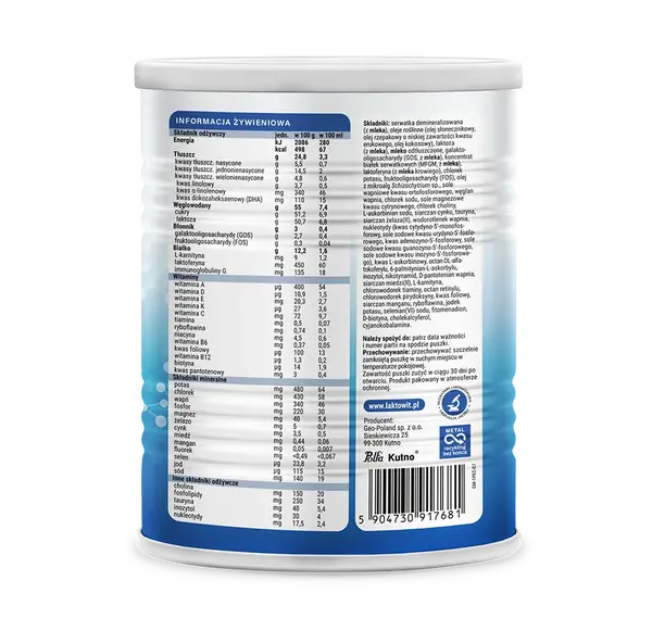 Laktowit Laktoferyna+MFGM 1, mleko początkowe od urodzenia do 6. miesiąca życia, 400 g