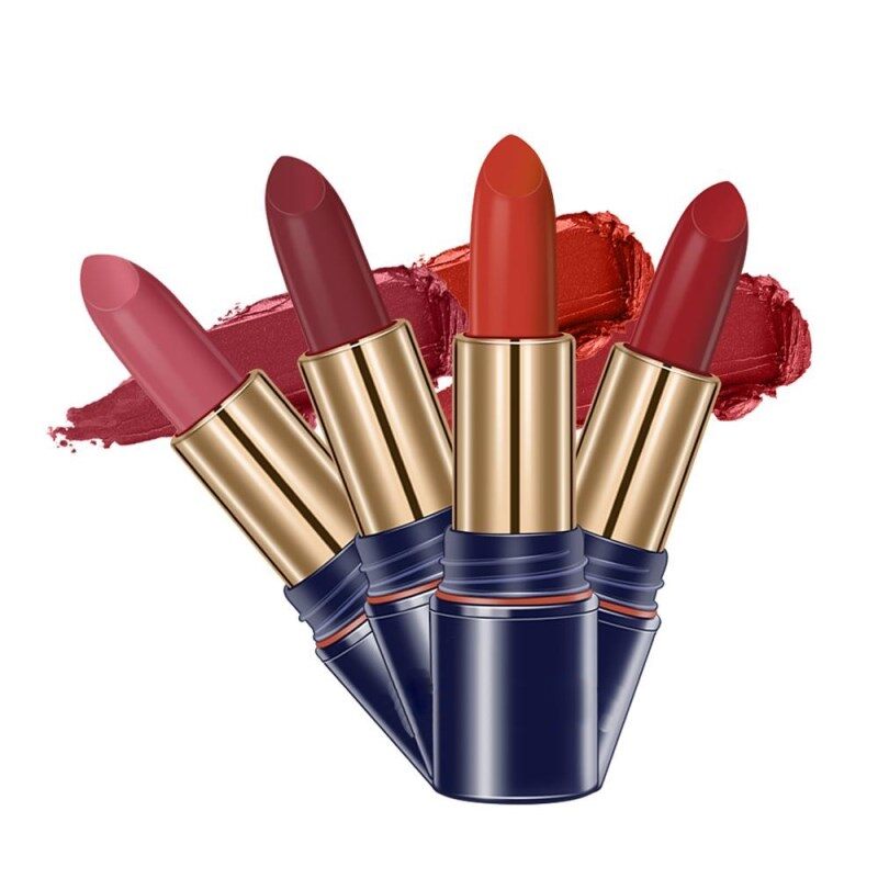Rossetto opaco 6 colori Impermeabile Lunga durata Labbra vellutate Trucco Alta pigmentazione Non appiccicoso Tinta labbra Rossetto rosso Cosmetici