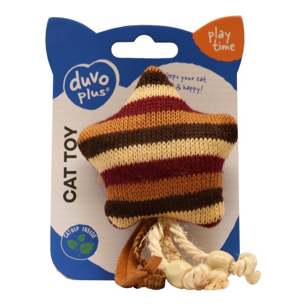 Duvoplus Knitted Star, pluszowa gwiazdka z kocimiętką dla kota, 1 szt.